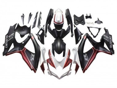 Descuento Carenados Moto Suzuki GSXR 600 / GSXR 750 2008-2010 - Blanco Rojo Negro Mate