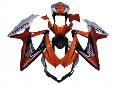 Descuento Carenado Moto Suzuki GSXR 600 / GSXR 750 2008-2010 - Plata Naranja Negro Brillante