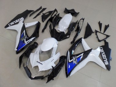 Descuento Carenados Moto Suzuki GSXR 600 / GSXR 750 2008-2010 - Blanco Azul Negro Brillante