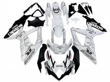 Descuento Carenados Moto Suzuki GSXR 600 / GSXR 750 2008-2010 - Blanco Negro Alstare Corona Extra Motul