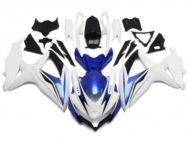 Descuento Carenado Moto Suzuki GSXR 600 / GSXR 750 2008-2010 - Blanco Azul Negro