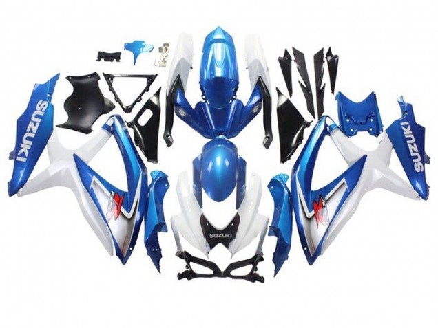 Descuento Carenados Moto Suzuki GSXR 600 / GSXR 750 2008-2010 - Blanco Azul Claro Rojo