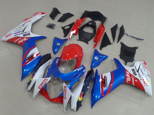 Descuento Carenados Moto Suzuki GSXR 600 / GSXR 750 2011-2024 - Azul Rojo Blanco