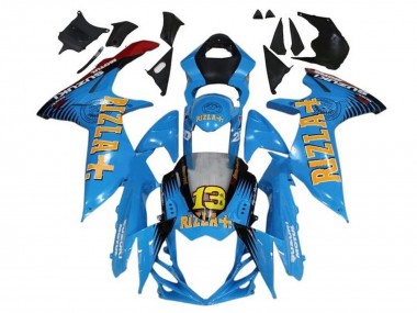 Descuento Carenados Moto Suzuki GSXR 600 / GSXR 750 2011-2024 - Azul Amarillo Rojo Negro Rizla 13