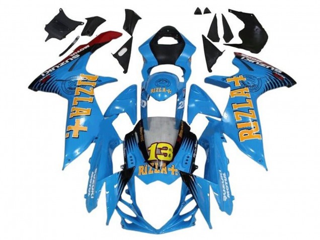 Descuento Carenados Moto Suzuki GSXR 600 / GSXR 750 2011-2024 - Azul Amarillo Rojo Negro Rizla 13