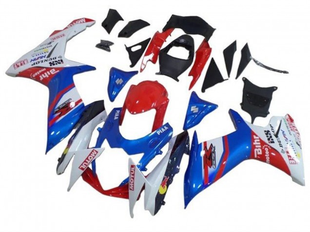 Descuento Carenados Moto Suzuki GSXR 600 / GSXR 750 2011-2024 - Azul Blanco Rojo Motul