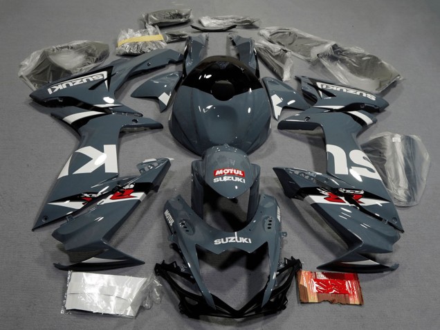 Descuento Carenados Moto Suzuki GSXR 600 / GSXR 750 2011-2024 - Nardo Gris Oscuro Blanco Negro Rojo Motul