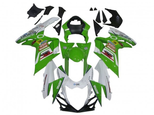Descuento Carenados Moto Suzuki GSXR 600 / GSXR 750 2011-2024 - Blanco Verde Rojo Motul