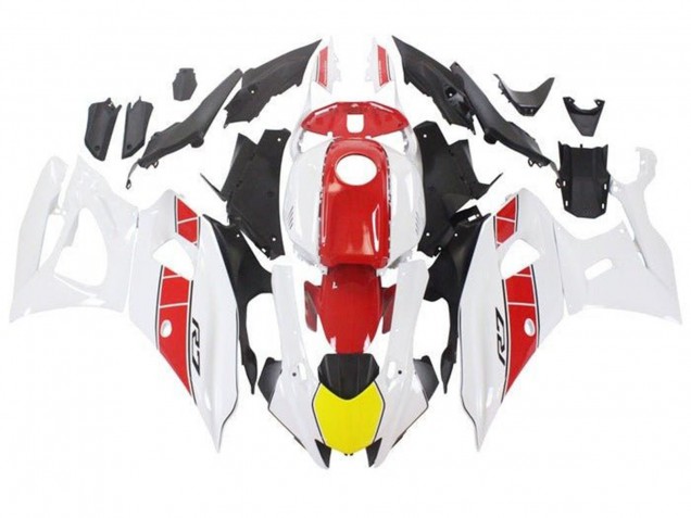 Descuento Carenados Moto Yamaha YZF R7 2021-2024 - Blanco Amarillo Rojo Raya