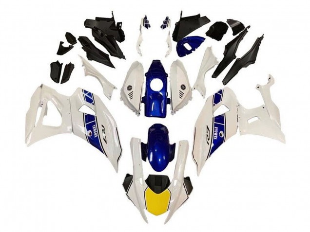 Descuento Carenados Moto Yamaha YZF R7 2021-2024 - Blanco Amarillo Azul Raya