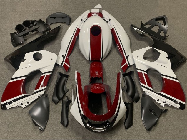 Descuento Carenados Moto Yamaha YZF600R Thundercat 1996-2007 - Blanco Rojo Oscuro