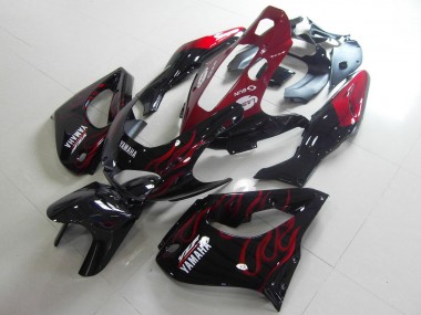 Descuento Carenados Moto Yamaha YZF 1000R Thunderace 1997-2007 - Negro Blanco Rojo Llama