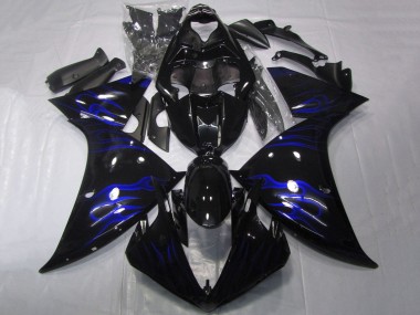 Descuento Carenados Moto Yamaha YZF 1000 R1 2009-2011 - Negro Brillante Azul Llama