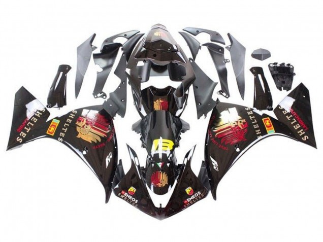 Descuento Carenados Moto Yamaha YZF 1000 R1 2009-2011 - Negro Brillante Rojo Amarillo Sheltes