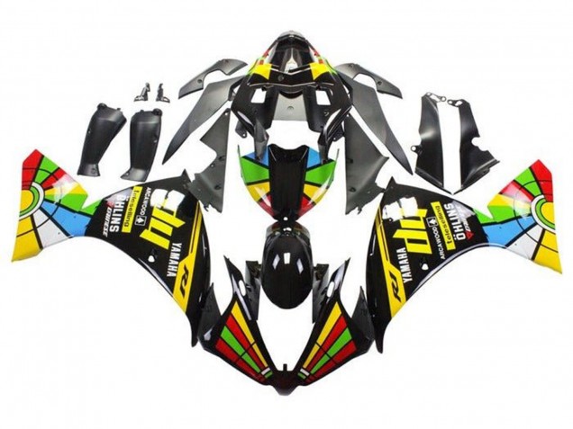 Descuento Carenados Moto Yamaha YZF 1000 R1 2009-2011 - Negro Brillante HP RuedaColores