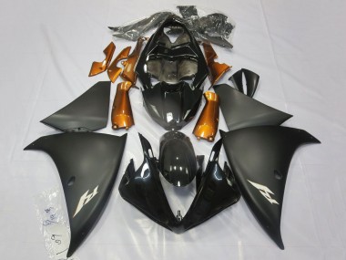 Descuento Carenados Moto Yamaha YZF 1000 R1 2009-2011 - Negro Brillante Negro Mate Naranja