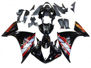 Descuento Carenados Moto Yamaha YZF 1000 R1 2009-2011 - Negro Brillante Plata Rojo Raya