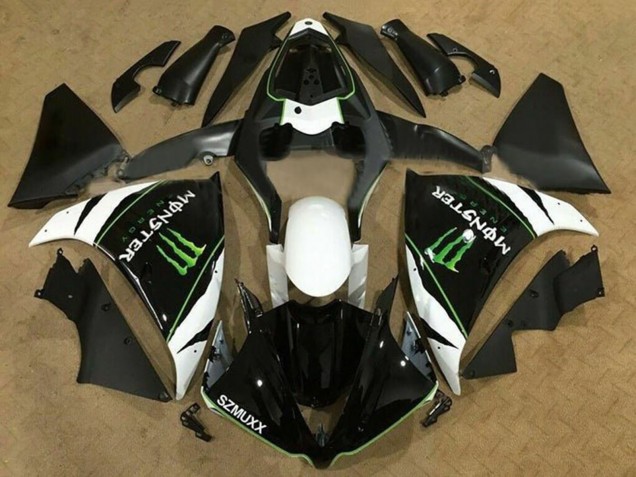 Descuento Carenados Moto Yamaha YZF 1000 R1 2009-2011 - Blanco Negro Verde Monstruo Energy