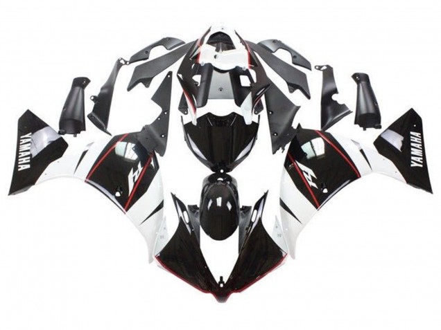 Descuento Carenados Moto Yamaha YZF 1000 R1 2009-2011 - Blanco Negro Rojo Raya