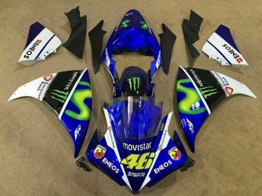 Descuento Carenados Moto Yamaha YZF 1000 R1 2009-2011 - Azul Blanco Negro Verde MoviStar Monstruo