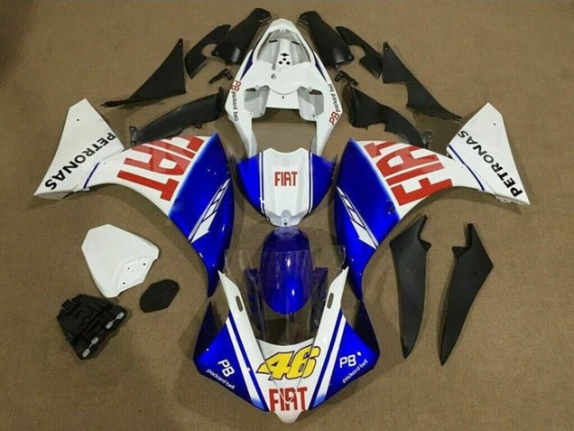 Descuento Carenados Moto Yamaha YZF 1000 R1 2009-2011 - Blanco Azul Rojo Fiat Petronas