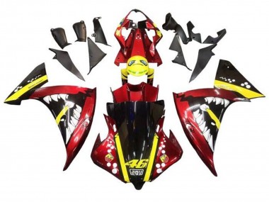 Descuento Carenados Moto Yamaha YZF 1000 R1 2009-2011 - Rojo Amarillo Negro Tiburón
