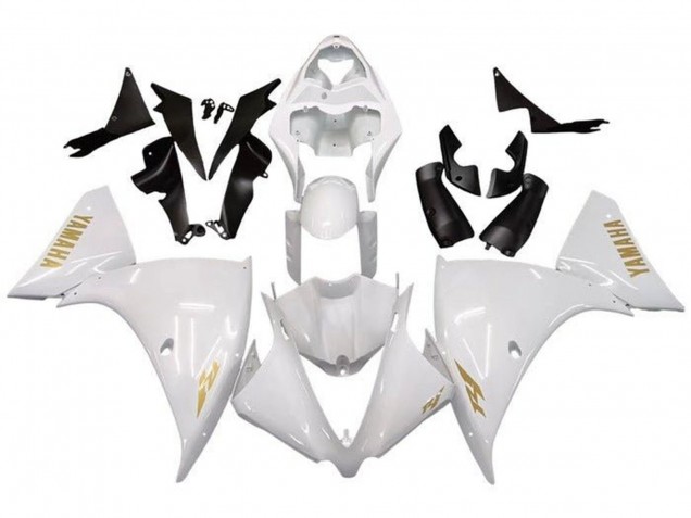 Descuento Carenados Moto Yamaha YZF 1000 R1 2009-2011 - Blanco Oro Calcomanía