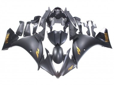 Descuento Carenados Moto Yamaha YZF 1000 R1 2009-2011 - Negro Mate Oro Calcomanías