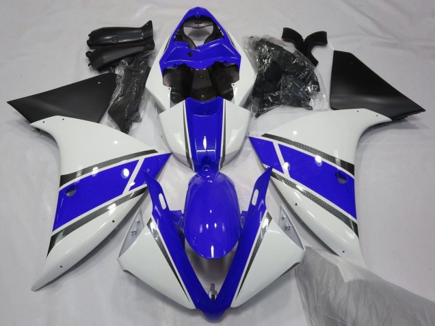 Descuento Carenados Moto Yamaha YZF 1000 R1 2009-2011 - Blanco Azul Plata Negro Mate