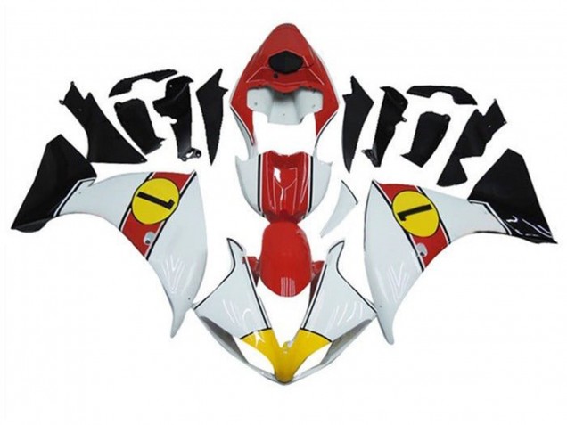 Descuento Carenados Moto Yamaha YZF 1000 R1 2009-2011 - Blanco Rojo Amarillo Negro