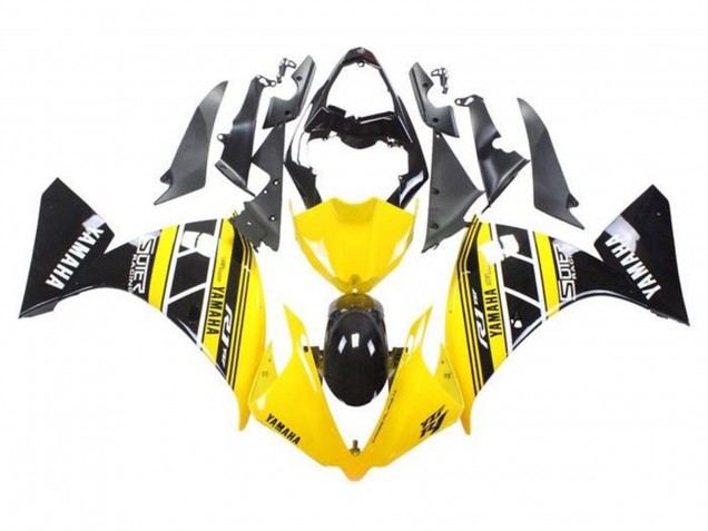 Descuento Carenados Moto Yamaha YZF 1000 R1 2009-2011 - Amarillo Blanco Negro Raya