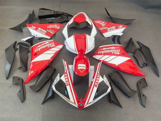 Descuento Carenados Moto Yamaha YZF 1000 R1 2012-2014 - Blanco Rojo Milwaukee Rocol Maxxis