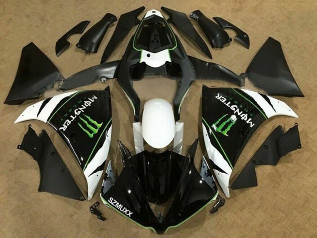 Descuento Carenados Moto Yamaha YZF 1000 R1 2012-2014 - Blanco Negro Verde Monstruo Energy SZMUXX