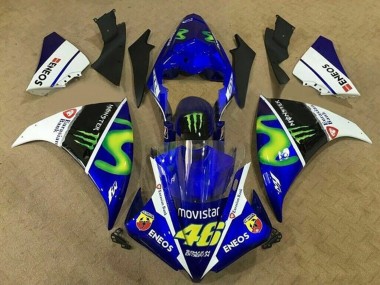 Descuento Carenados Moto Yamaha YZF 1000 R1 2012-2014 - Azul Blanco Negro Verde MoviStar Monstruo ENEOS