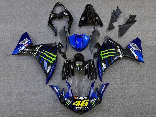 Descuento Carenados Moto Yamaha YZF 1000 R1 2012-2014 - Negro Brillante Azul Verde Monstruo Energy ENEOS Yamalube