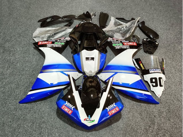 Descuento Carenados Moto Yamaha YZF 1000 R1 2012-2014 - Blanco Azul Negro Fimer Yamalube 90
