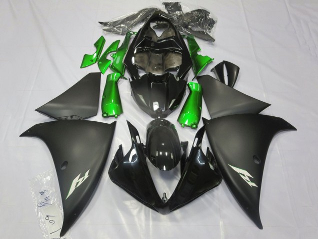 Descuento Carenados Moto Yamaha YZF 1000 R1 2012-2014 - Negro Brillante Negro Mate Verde