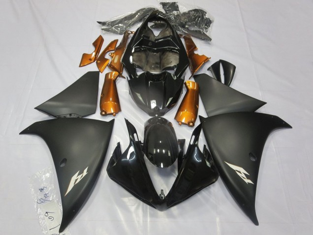 Descuento Carenados Moto Yamaha YZF 1000 R1 2012-2014 - Negro Brillante Negro Mate Naranja
