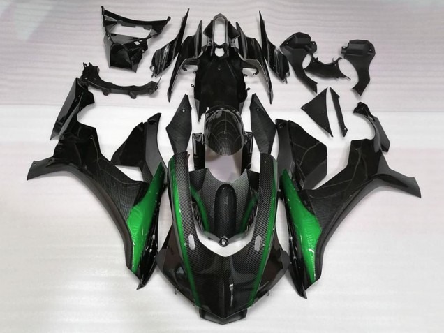Descuento Carenados Moto Yamaha YZF 1000 R1 2015-2019 - Falso FibraCarbono Verde