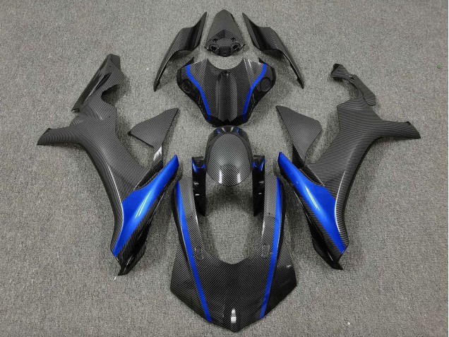 Descuento Carenados Moto Yamaha YZF 1000 R1 2015-2019 - Falso FibraCarbono Azul