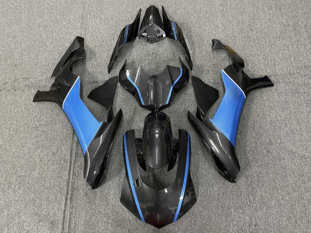 Descuento Carenados Moto Yamaha YZF 1000 R1 2015-2019 - Falso FibraCarbono Azul Claro