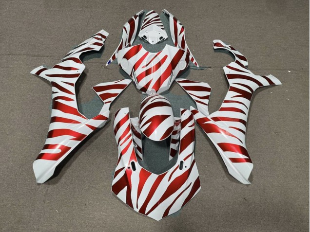 Descuento Carenados Moto Yamaha YZF 1000 R1 2015-2019 - Blanco Rojo Cebra