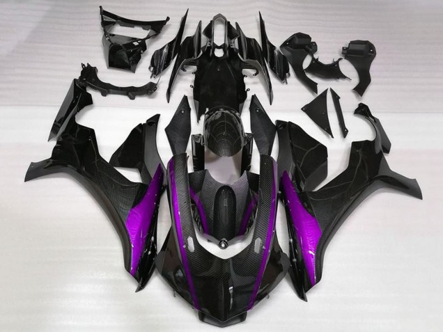 Descuento Carenados Moto Yamaha YZF 1000 R1 2015-2019 - Falso FibraCarbono Púrpura