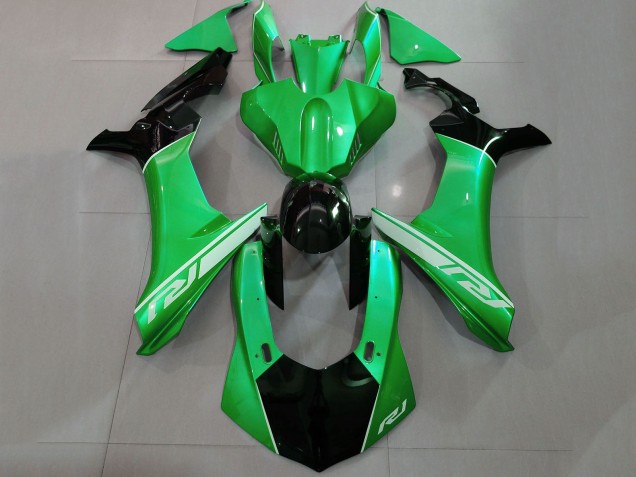 Descuento Carenados Moto Yamaha YZF 1000 R1 2015-2019 - Verde Negro Brillante Plata