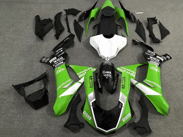 Descuento Carenados Moto Yamaha YZF 1000 R1 2015-2019 - Blanco Verde Negro Brillante