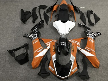 Descuento Carenados Moto Yamaha YZF 1000 R1 2015-2019 - Naranja Blanco Negro Brillante