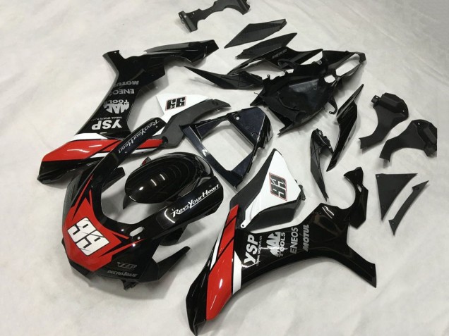 Descuento Carenados Moto Yamaha YZF 1000 R1 2015-2019 - Negro Brillante Blanco Rojo ENEOS Motul YSP 99