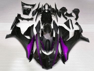 Descuento Carenados Moto Yamaha YZF 1000 R1 2020-2025 - Falso FibraCarbono Púrpura Raya