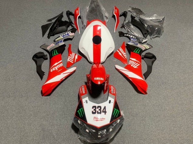 Descuento Carenado Moto Yamaha YZF 1000 R1 2020-2025 - Blanco Rojo Negro Verde Monstruo Milwaukee