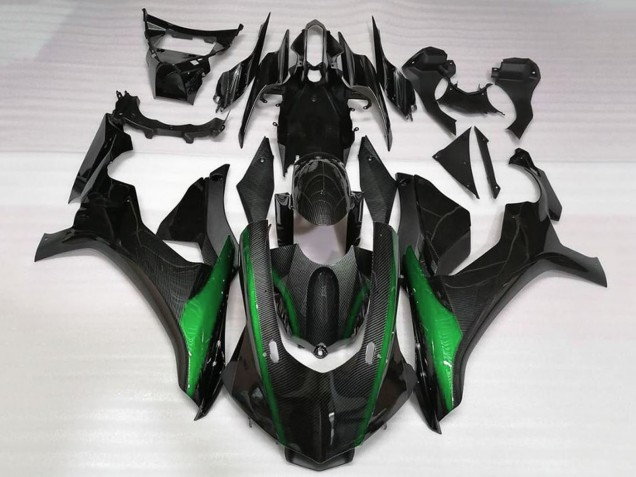 Descuento Carenados Moto Yamaha YZF 1000 R1 2020-2025 - Falso FibraCarbono Verde